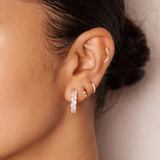 Orelia Crystal & Pearl Embellished Oval Hoop Earrings