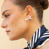 Orelia Pearl Bow Stud Earrings