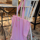 Tote Bag Pink Seersucker