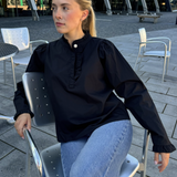 Ella Blouse Ebony Poplin