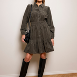 Vicky Dress Dark Forest Corduroy (PRE-ORDER. DEL: WEEK 35)