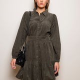 Vicky Dress Dark Forest Corduroy (PRE-ORDER. DEL: WEEK 35)