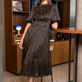 Jardin Midi Dress Berry Black