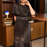 Jardin Midi Dress Berry Black