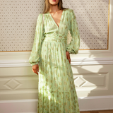 Noor Maxi Dress Lime Georgette