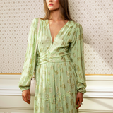 Noor Maxi Dress Lime Georgette