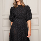 Jardin Midi Dress Noir Georgette