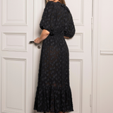 Jardin Midi Dress Noir Georgette