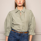 Amy Shirt Sage Poplin
