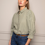 Amy Shirt Sage Poplin
