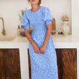 Rani Dress Blue Flora