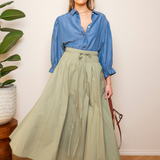 Astrid Skirt Sage Poplin