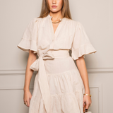 Gaia Mini Dress Sand Linen
