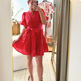 Gaia Mini Dress Lipstick Linen