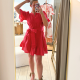 Gaia Mini Dress Lipstick Linen