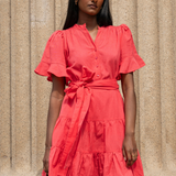 Gaia Mini Dress Lipstick Linen