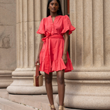 Gaia Mini Dress Lipstick Linen