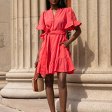 Gaia Mini Dress Lipstick Linen