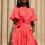 Gaia Mini Dress Lipstick Linen