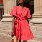 Gaia Mini Dress Lipstick Linen