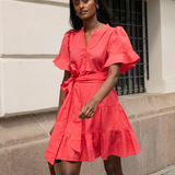 Gaia Mini Dress Lipstick Linen