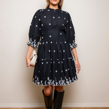 Scarlett Dress Noir Embroidery