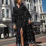 Gabriella Dress Noir Embroidery