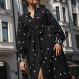 Gabriella Dress Noir Embroidery