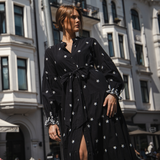 Gabriella Dress Noir Embroidery