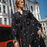 Gabriella Dress Noir Embroidery