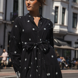 Gabriella Dress Noir Embroidery