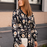 Vicky Midi Dress Antique Black Poplin