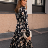 Vicky Midi Dress Antique Black Poplin