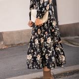 Vicky Midi Dress Antique Black Poplin