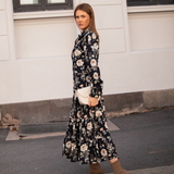 Vicky Midi Dress Antique Black Poplin