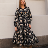 Vicky Midi Dress Antique Black Poplin