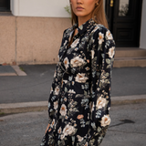 Vicky Midi Dress Antique Black Poplin
