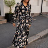 Vicky Midi Dress Antique Black Poplin