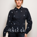 Live Blouse Noir Embroidery