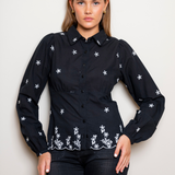 Live Blouse Noir Embroidery