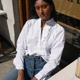 Ella Blouse Sugar White Poplin