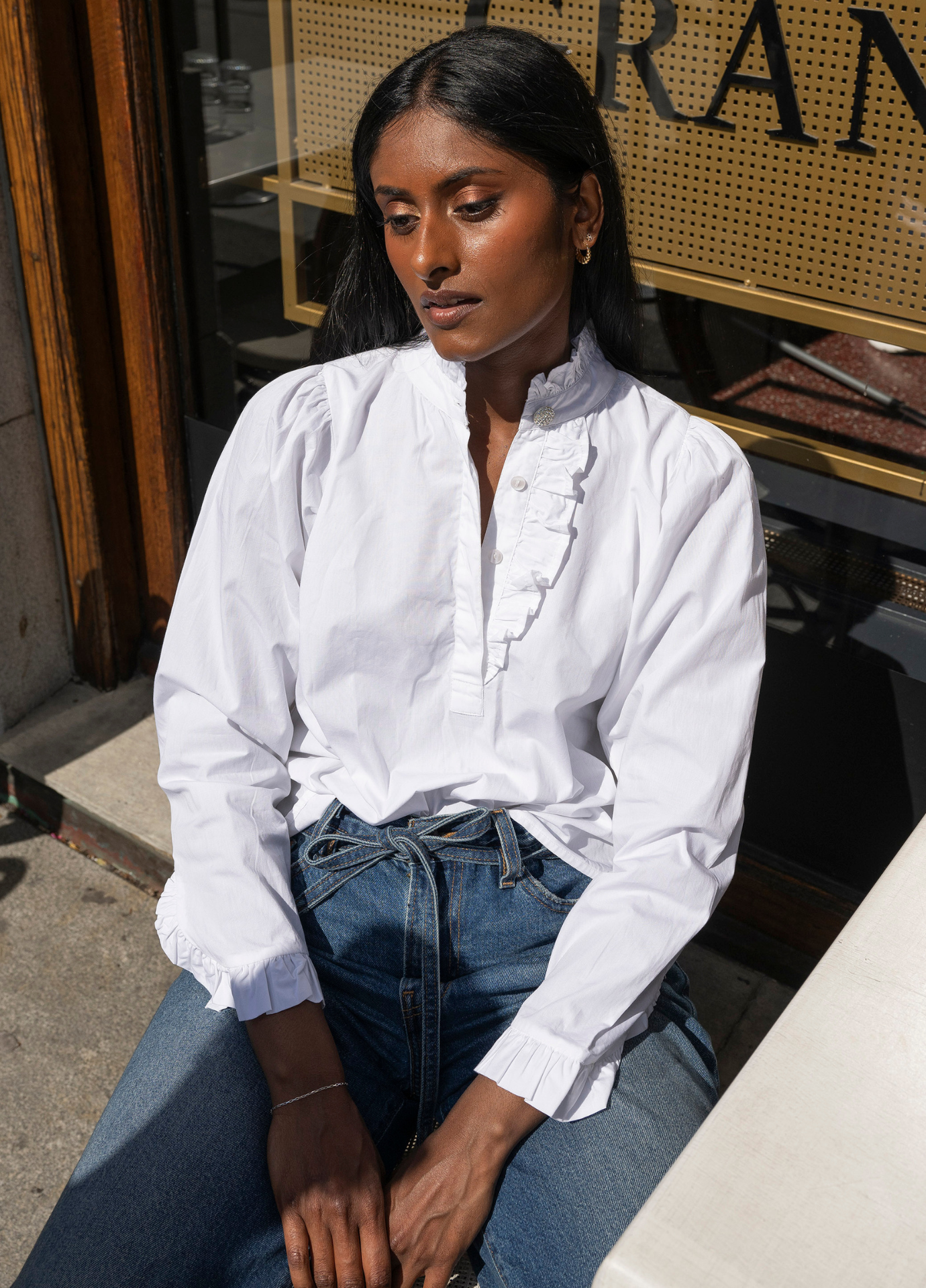 Ella Blouse Sugar White Poplin – MISSMAYA NORWAY