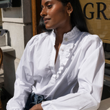 Ella Blouse Sugar White Poplin