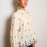 Karoline Top Buttercream Embroidery