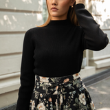 Stina High Neck Jet Black
