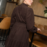 Vicky Dress Dark Mocha Corduroy