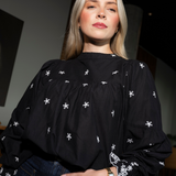 Karoline Top Noir Embroidery