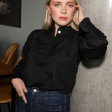 Ella Blouse Ebony Poplin