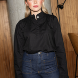 Ella Blouse Ebony Poplin