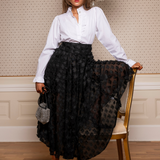 Astrid Skirt Black Applique (PRE-ORDER. DEL: WEEK 41)